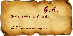 Gyárfás Aranka névjegykártya